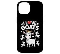 I Love Goats Adorable Divertido Mensaje Sentido Carcasa para iPhone 14