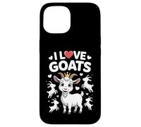 I Love Goats Adorable Divertido Mensaje Sentido Carcasa para iPhone 15