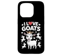 I Love Goats Adorable Divertido Mensaje Sentido Carcasa para iPhone 15 Pro