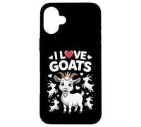 I Love Goats Adorable Divertido Mensaje Sentido Carcasa para iPhone 16 Plus