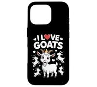 I Love Goats Adorable Divertido Mensaje Sentido Carcasa para iPhone 16 Pro