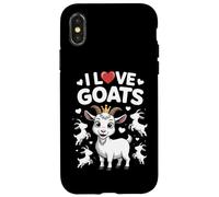 I Love Goats Adorable Divertido Mensaje Sentido Carcasa para iPhone X/XS