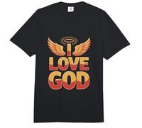 I Love God Angelic Wings Halo Inspiración Espiritual Comfort Colors Adult Heavyweight T-Shirt