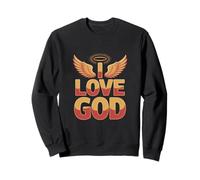 I Love God Angelic Wings Halo Inspiración Espiritual Sudadera