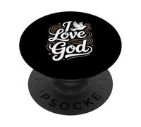 I Love God Faith Devoción Diseño Espiritual PopSockets PopGrip Adhesivo