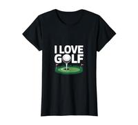 I Love Golf tee Off Diseño Entusiasta Camiseta gráfica económica, Mujer, Negro, XL