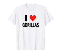 I Love Gorilas - Corazón Montaña Gorila Zoo Animal Ape Camiseta