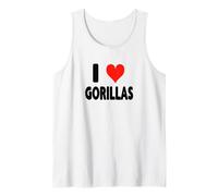 I Love Gorilas - Corazón Montaña Gorila Zoo Animal Ape Camiseta sin Mangas