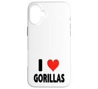 I Love Gorilas - Corazón Montaña Gorila Zoo Animal Ape Carcasa para iPhone 16 Plus