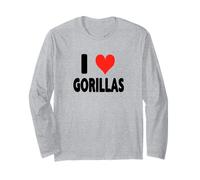 I Love Gorilas - Corazón Montaña Gorila Zoo Animal Ape Manga Larga