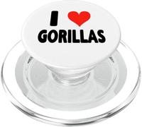 I Love Gorilas - Corazón Montaña Gorila Zoo Animal Ape PopSockets PopGrip para MagSafe