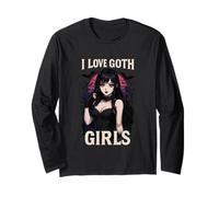I Love Goth Girls - Amante gótico del anime gótico para hombres Manga Larga