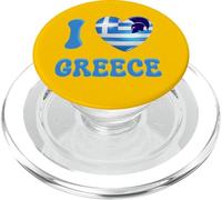 I Love Greece Bandera Griega Corazón Esparta Casco Mitología PopSockets PopGrip para MagSafe