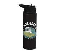 I Love Greece Partenón Símbolo icónico Stainless Steel Insulated Water Bottle