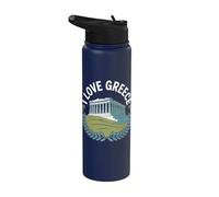 I Love Greece Partenón Símbolo icónico Stainless Steel Insulated Water Bottle