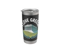 I Love Greece Partenón Símbolo icónico Vaso térmico de acero inoxidable de doble pared