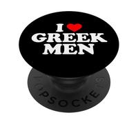 I Love Greek Men PopSockets PopGrip Adhesivo