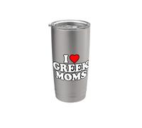 I Love Greek Moms Vaso térmico de acero inoxidable de doble pared