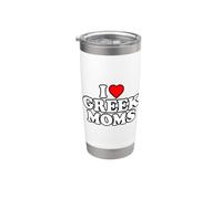 I Love Greek Moms Vaso térmico de acero inoxidable de doble pared