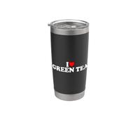 I Love Green Tea Vaso térmico de acero inoxidable de doble pared