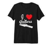 I Love Guitars Guitarrista Músico Música Camiseta Premium