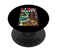 I Love Haiti Haitiano PopSockets PopGrip Adhesivo