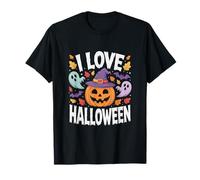 I Love Halloween calabaza fantasmas hojas Camiseta