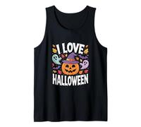 I Love Halloween calabaza fantasmas hojas Camiseta sin Mangas