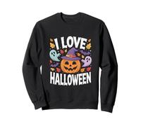 I Love Halloween calabaza fantasmas hojas Sudadera