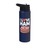 I Love Ham Lindo De Dibujos Animados Jamón Pila Humor Stainless Steel Insulated Water Bottle