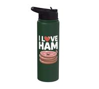 I Love Ham Lindo De Dibujos Animados Jamón Pila Humor Stainless Steel Insulated Water Bottle