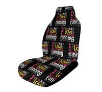 I Love Hate Running Novedad 1/2 piezas fundas de asiento de coche impresas antideslizantes para asientos delanteros y traseros de vehículo, 17.5 x 17.5 x 31.5 pulgadas