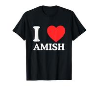 I Love Heart Amish Funny Rural Farm Novedad Broma Meme Witty Camiseta