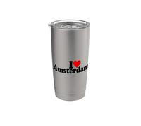 I Love Heart Amsterdam Países Bajos Holanda Vaso térmico de acero inoxidable de doble pared
