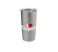 I LOVE HEART CHIPOTLE HUMO PIMIENTA JAPALAPENO CHILI Vaso térmico de acero inoxidable de doble pared