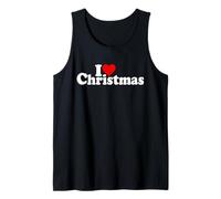 I Love Heart Christmas Navidad Temporada DE Vacaciones Camiseta sin Mangas