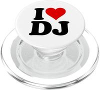 I Love Heart DJ D J D.J. Iniciales Nombre PopSockets PopGrip para MagSafe