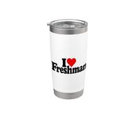 I LOVE HEART FRESHMAN FRESHMEN FROSH ESTUDIANTE DE PRIMER AÑO Vaso térmico de acero inoxidable de doble pared