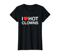 I Love Heart Hot Clowns Funny Witty Clown Novedad Circo Y2K Camiseta gráfica económica, Mujer, Negro, XL