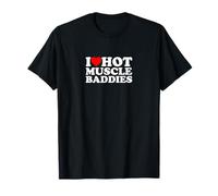 I Love Heart Hot Muscle Baddies Gym Bro Buff Levantamiento Pesas Camiseta