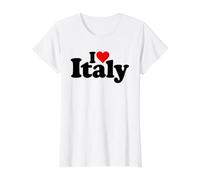 I Love Heart Italia Italian Cultura Italia Italia Camiseta gráfica económica, Mujer, Blanco, L
