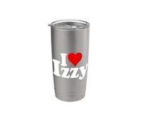 I LOVE HEART IZZY ISABEL NOMBRE EN UNA TEE Vaso térmico de acero inoxidable de doble pared