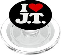 I Love Heart J.T. JT J T Iniciales Monograma Nombre PopSockets PopGrip para MagSafe