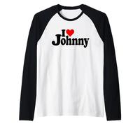 I LOVE HEART JOHNNY JOHN NOMBRE EN UNA TEE Camiseta Manga Raglan