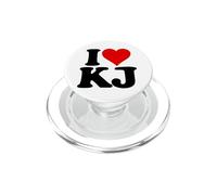 I Love Heart KJ K J Iniciales Nombre Nickname ON A tee PopSockets PopGrip para MagSafe