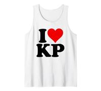 I Love Heart KP K.P. K P Iniciales Monograma Nombre Camiseta sin Mangas