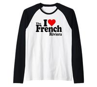 I Love Heart LA Riviera Francesa Cote D'AZUR Niza MÓNACO Camiseta Manga Raglan