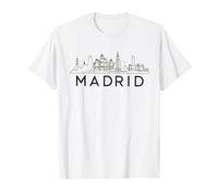 I LOVE HEART MADRID - Camiseta Madrid Horizonte Art Unisex-Adultos Pequeño EU Manga Corta Blanca