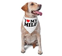 I Love Heart Milfs Spring Dog Bandanas Boy Bulk Puppy Pañuelo Ajustable Triángulo Suave Baberos Accesorios para Perros Pequeños Medianos Grandes Gatos Blanco