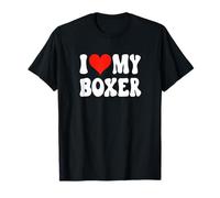 I Love Heart My Boxer - Dog Mom - Dog Dad Camiseta